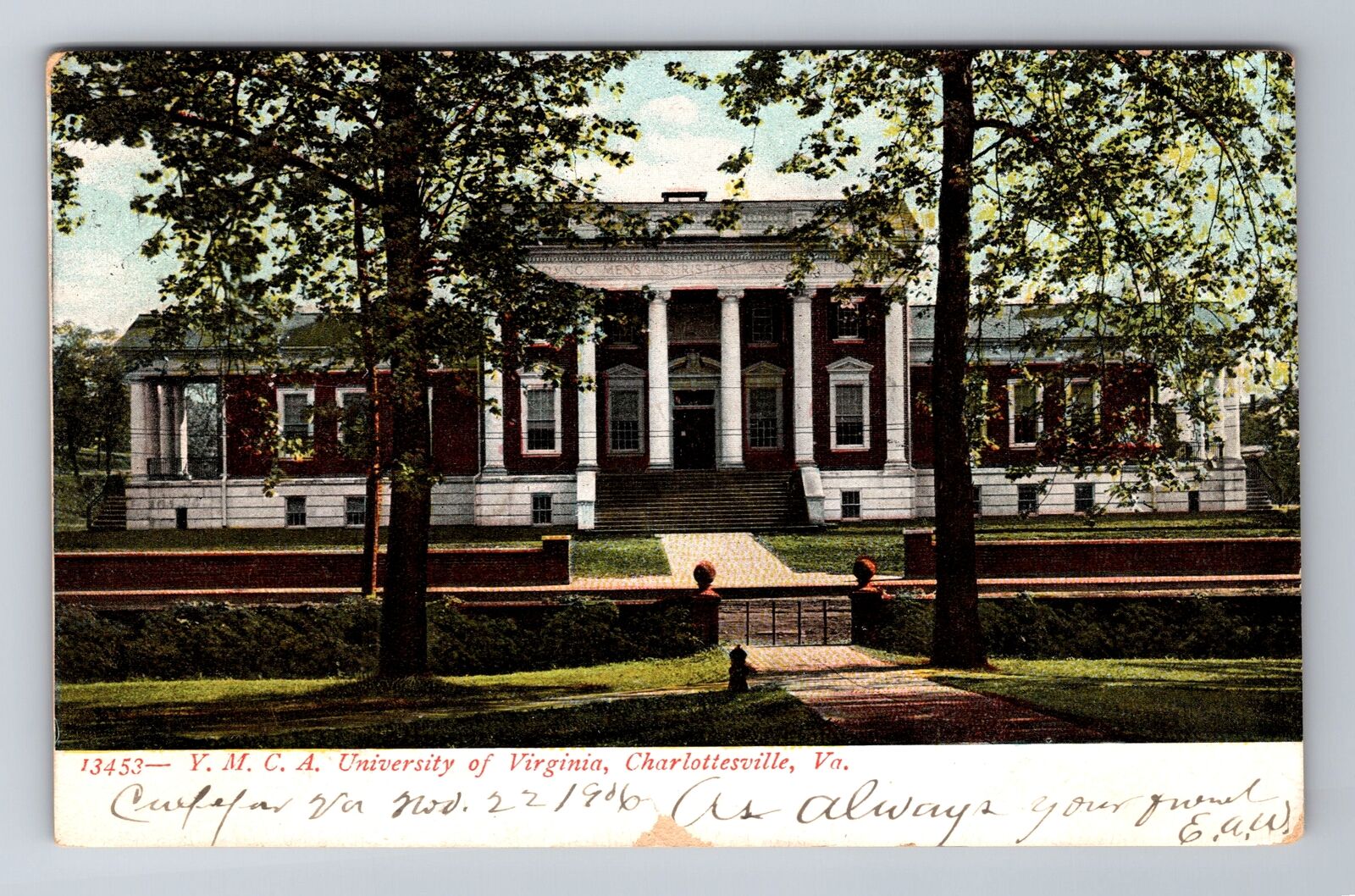 Charlottesville VA-Virginia, YMCA University of Virginia, Vintage c1906 Postcard