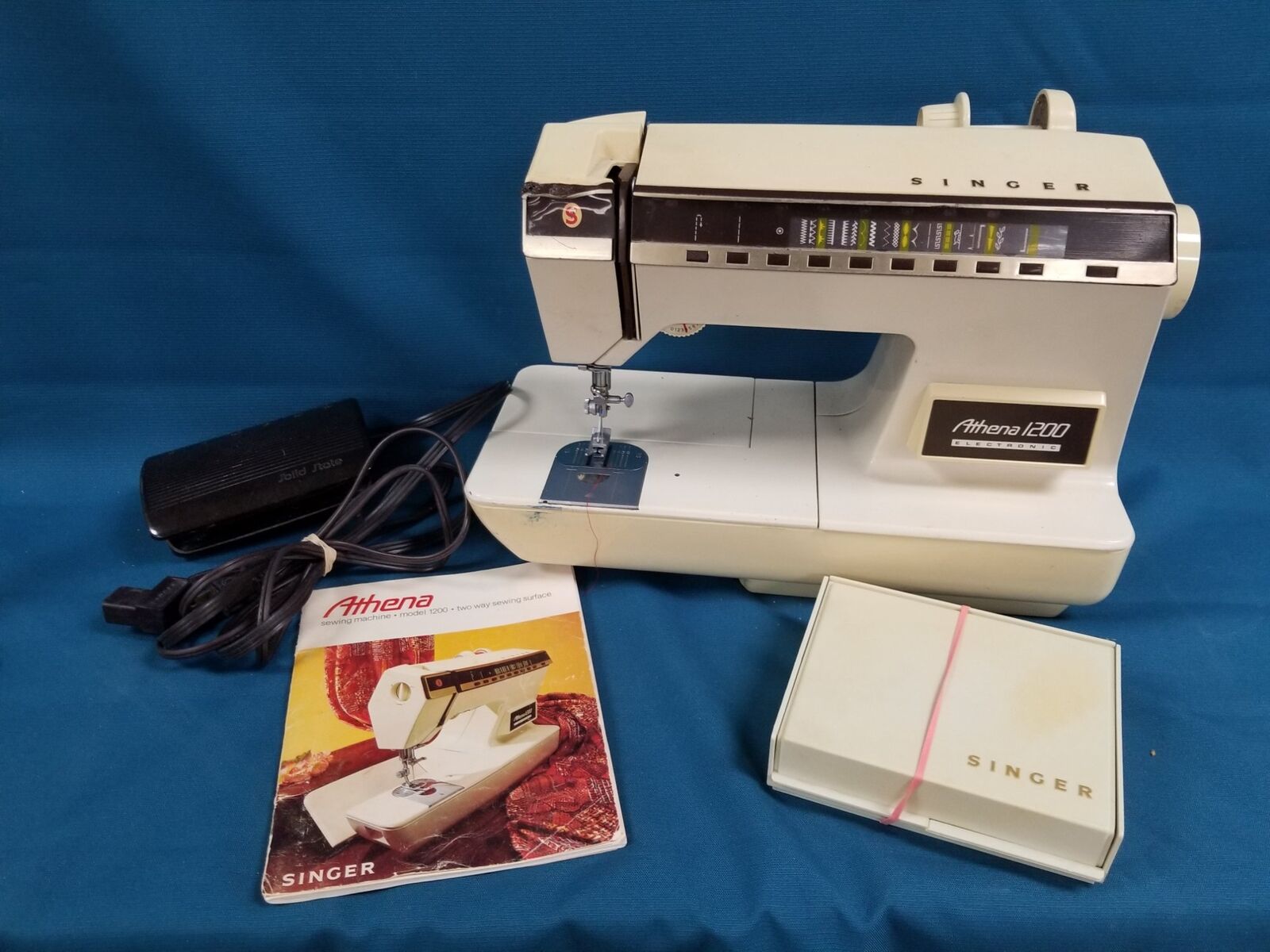 Vintage Singer Athena Model 1200 Sewing Machine w/ Foot Pedal - Tested