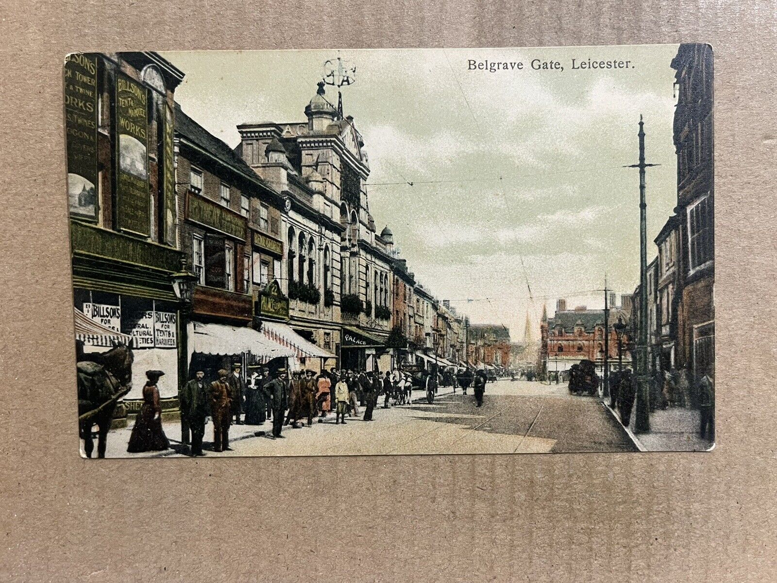 Postcard Leicester England UK Belgrave Gate Street Action Vintage PC