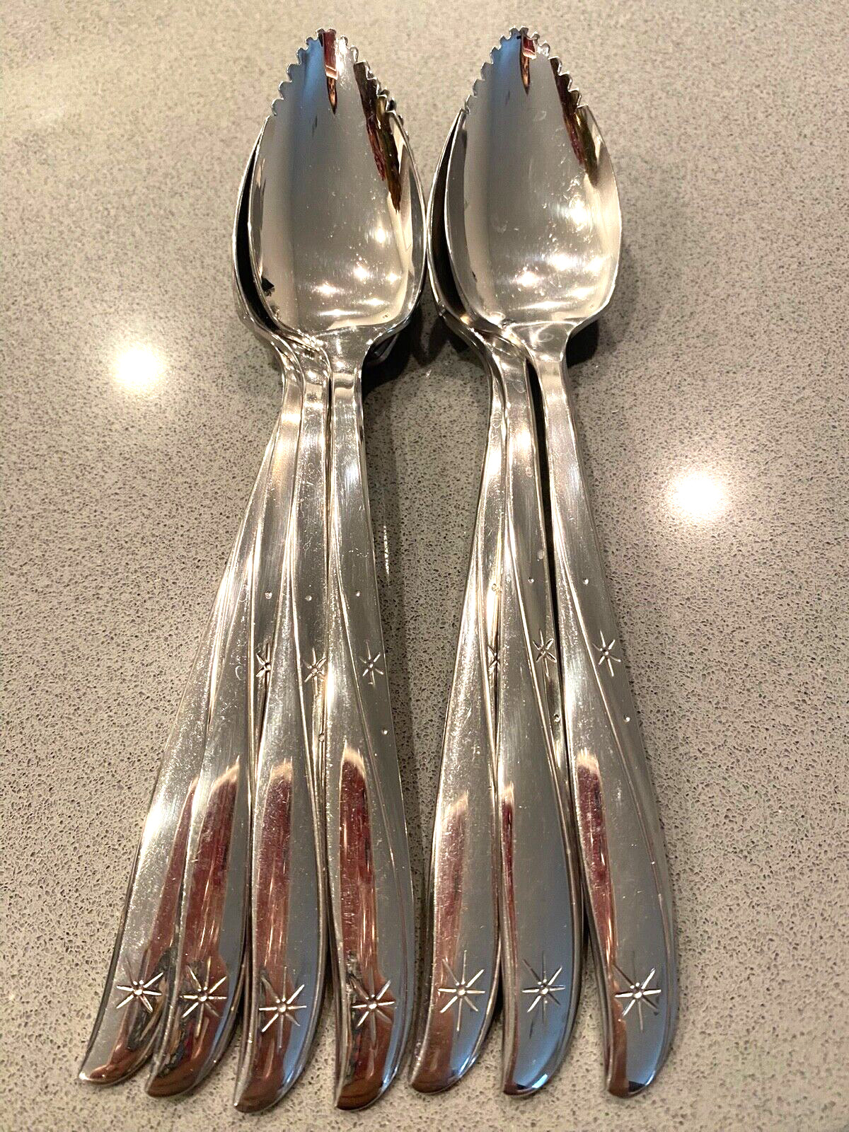 Oneida Twin Star Stainless Flatware 7 Fruit Spoons
