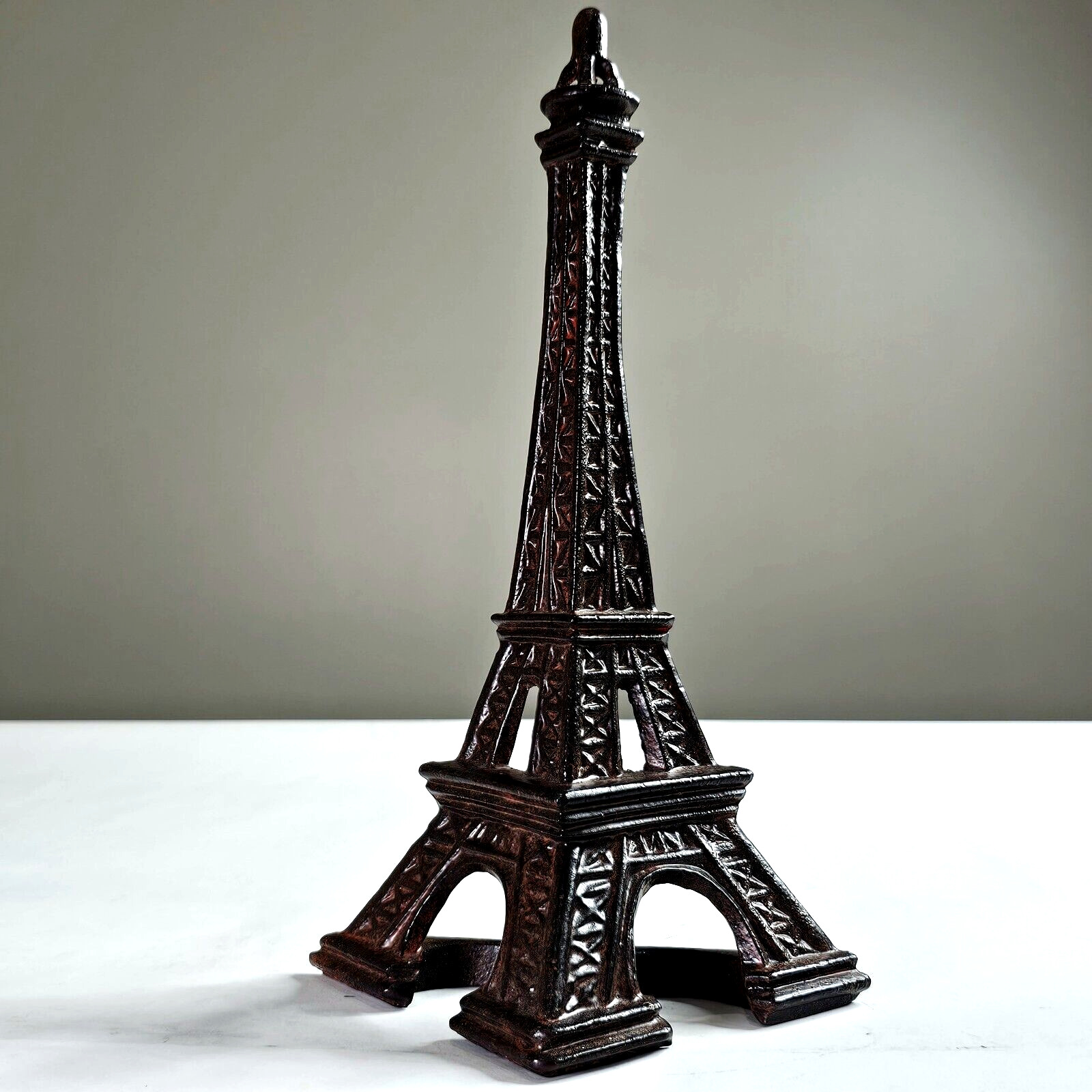 Vintage Eiffel Tower Paris Cast Iron Doorstop Sculpture Bronze Color 13” Ballard