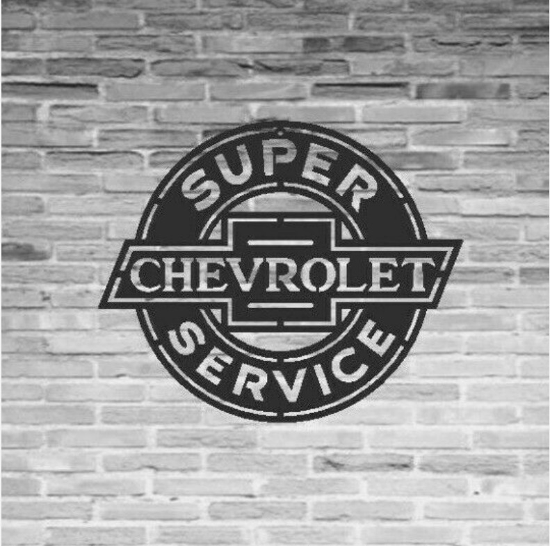 GARAGE METAL SIGN Super Service Chevrolet Truck Car Vintage Oil Gas Pump Mobil