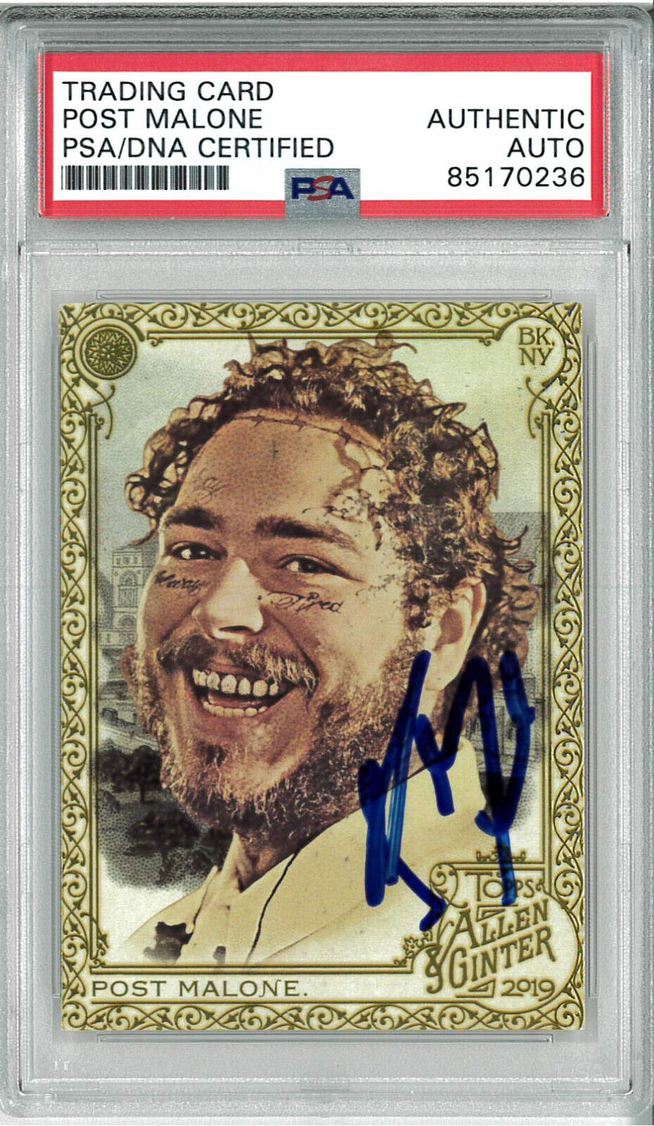 Post Malone Signed Autograph Slabbed 2019 Topps Allen & Ginter Card PSA DNA