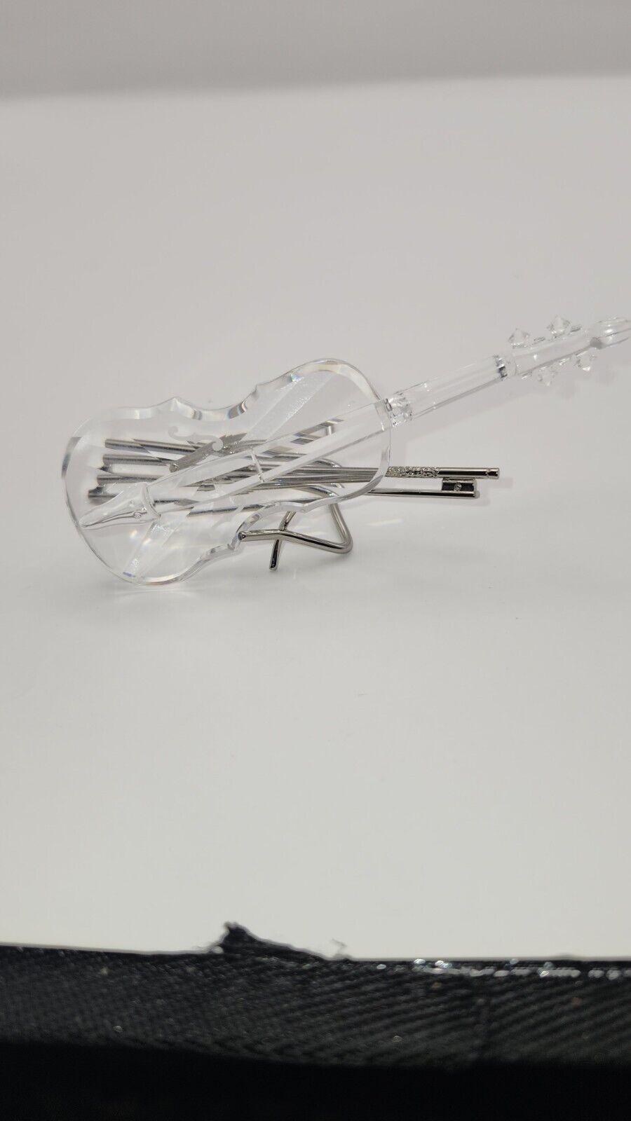 SWAROVSKI Crystal Melodies Figurine Small Violin with Bow and Stand. No Box.