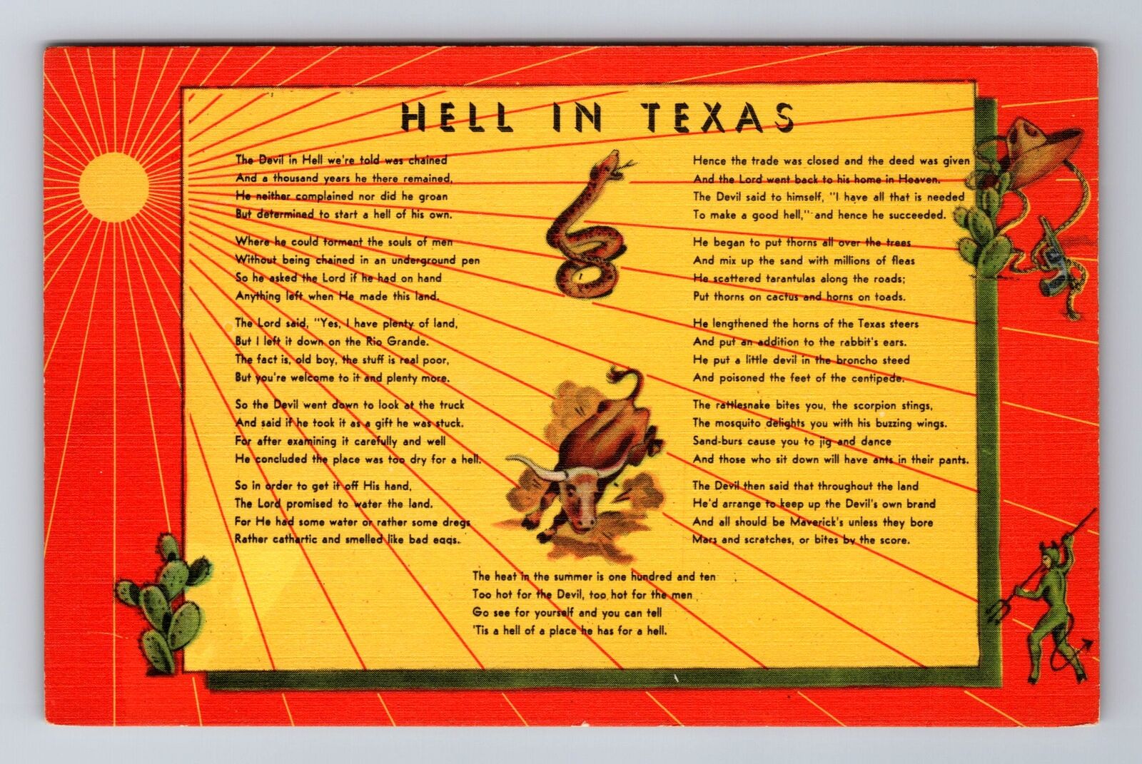 TX-Texas, General Greetings, Antique, Vintage Souvenir Postcard