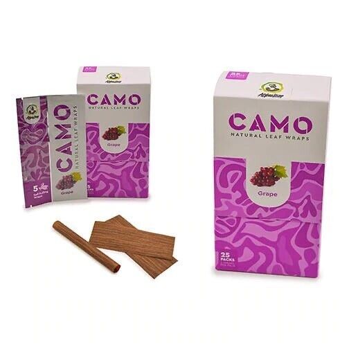 CAMO Self-Rolling Wraps 125 wraps - GRAPE  Full box- FAST SHIPPING