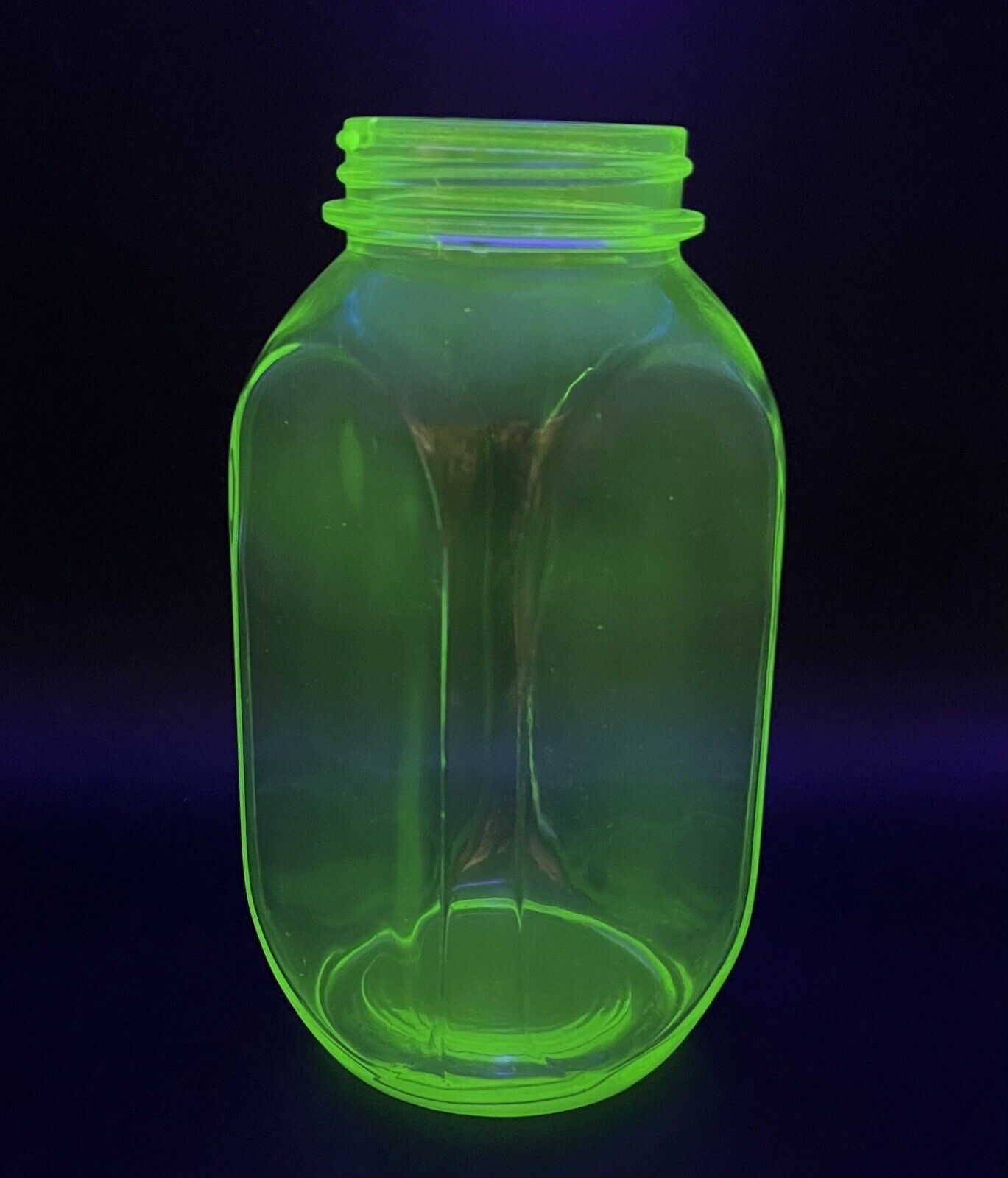 Uranium Glass Depression Glass Large Jar