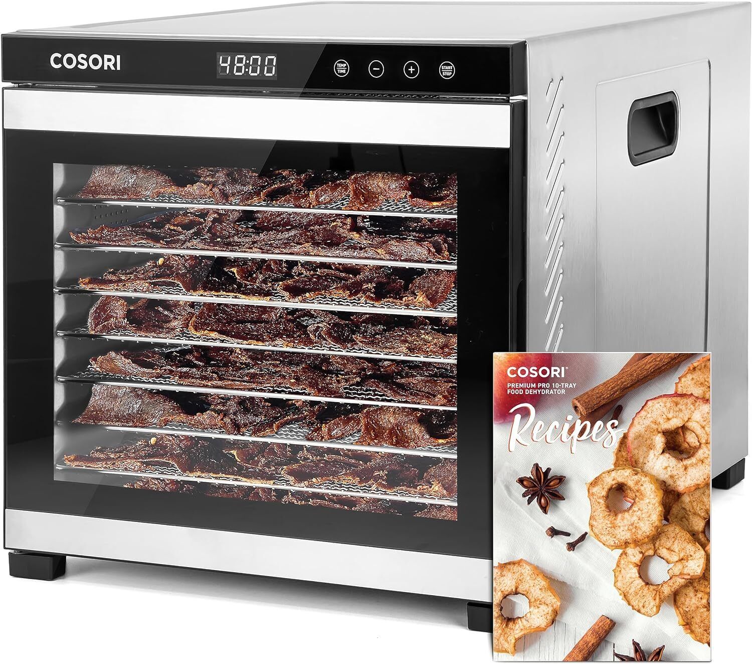 COSORI food dehydrator (for jerky) with 10 stainless steel tray dehydrator