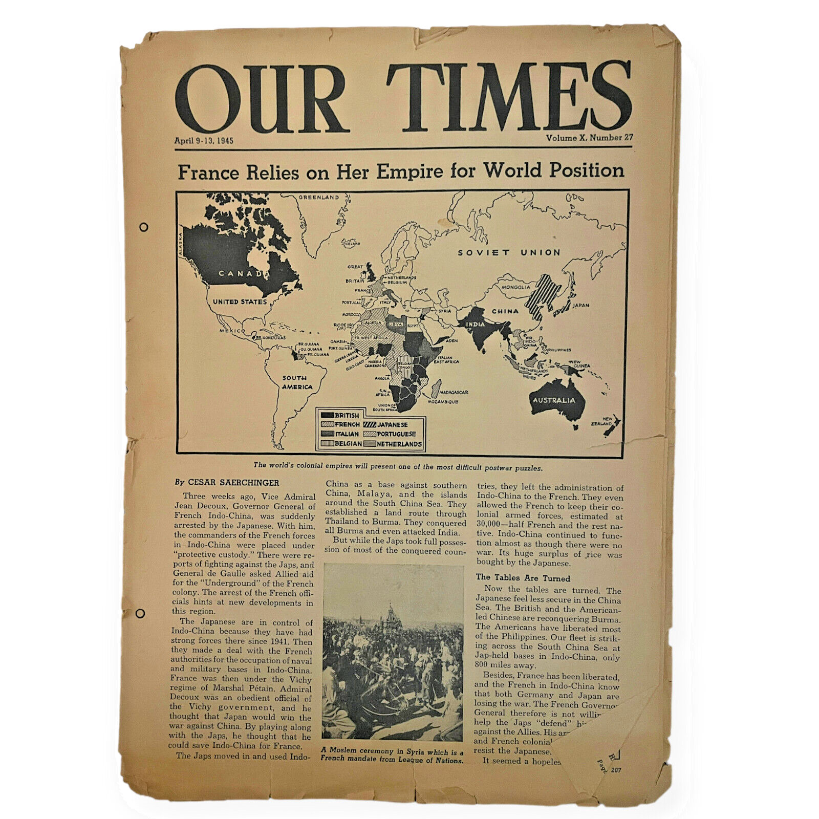 Our Times American Education Press World News School Newspaper April 9-13 1945