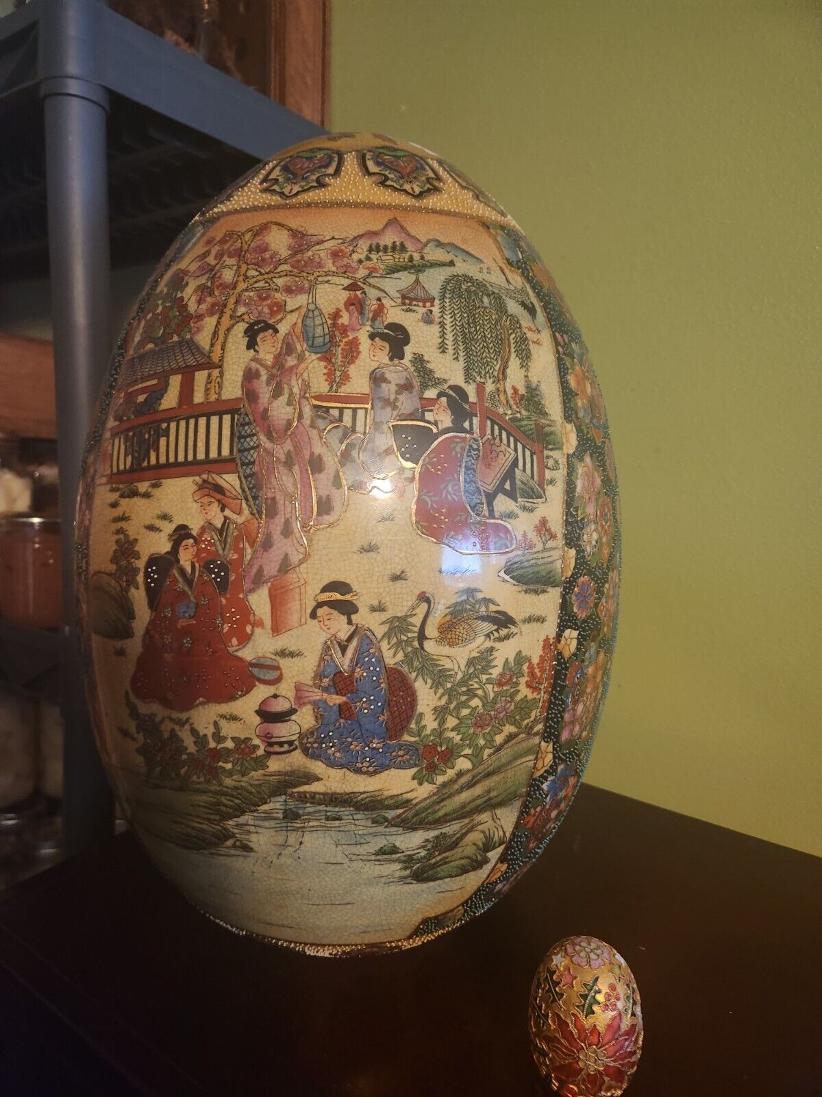18 In Tall Porcelain Chinese Egg