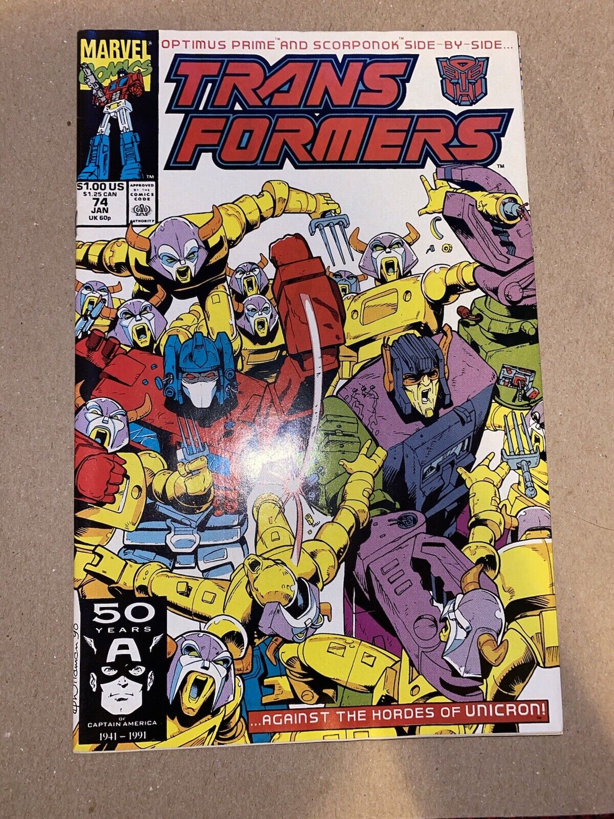 Transformers #74 Comic (Marvel 1991) RARE Hard To Find. VF/8.0