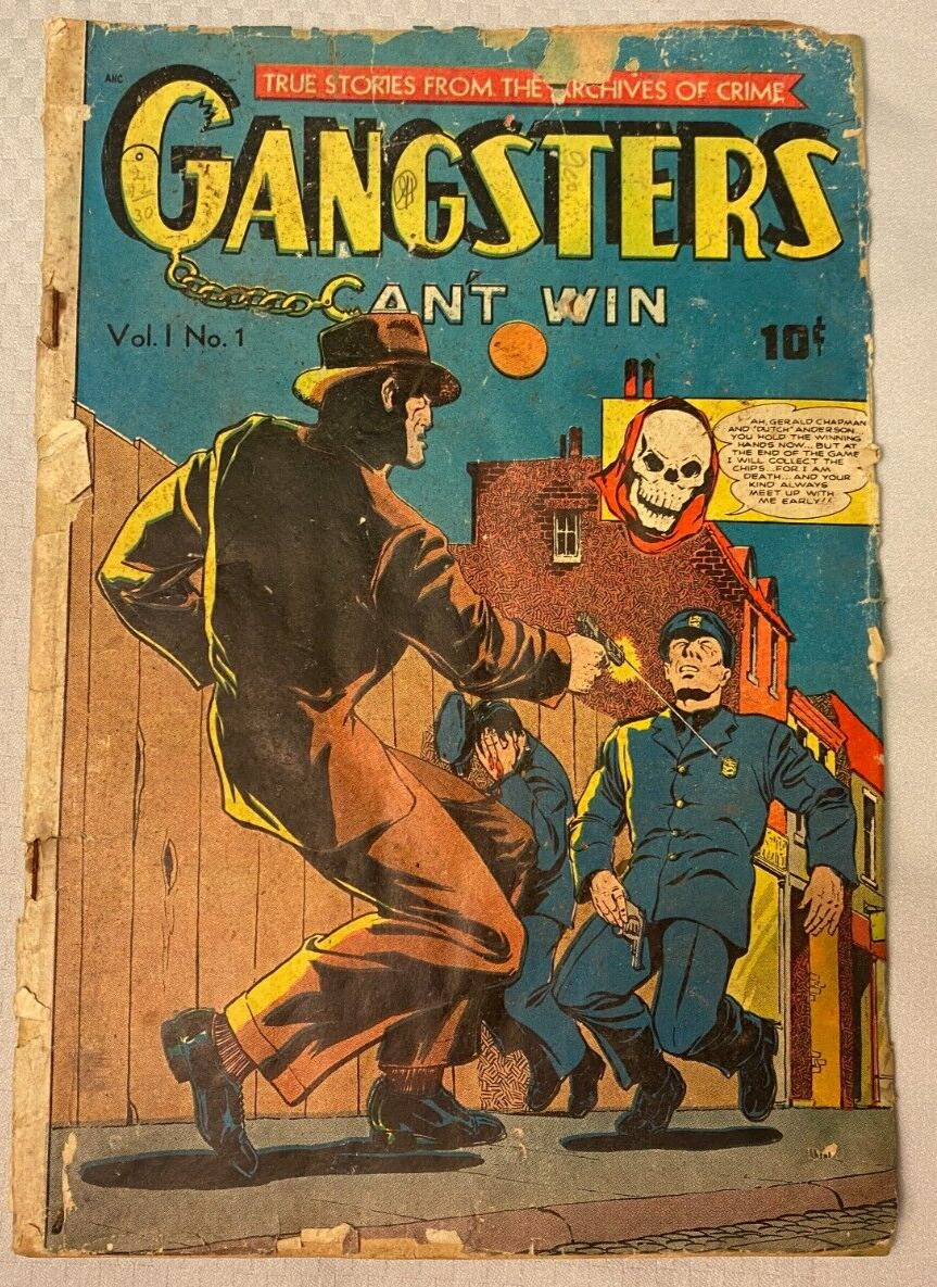 Gangsters Can't Win 1 True Crime Golden Age Comic Book Vtg 1948 Pre-Code Rare