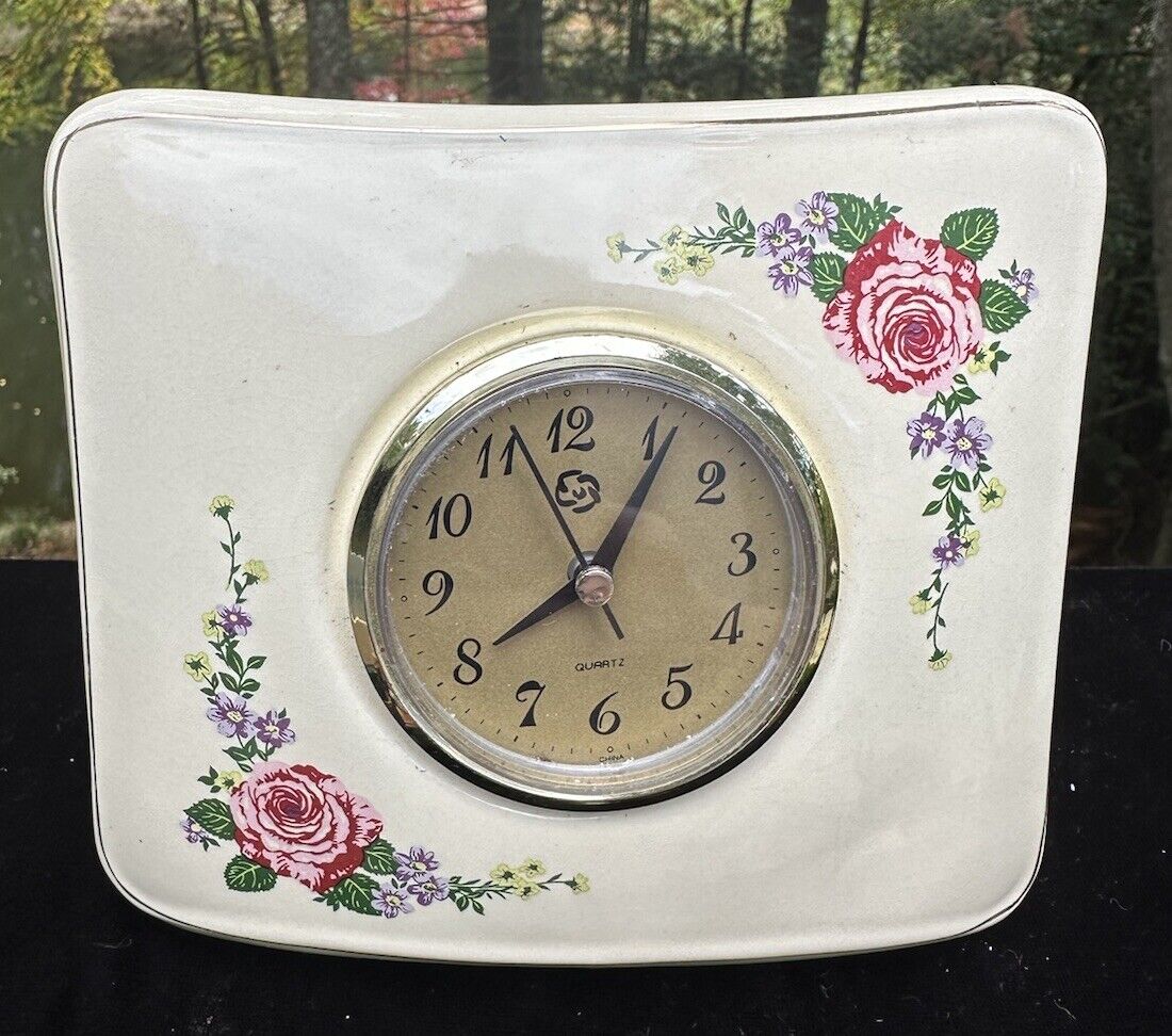 Paul Sebastian Ps Limited Edition Casual Floral Porcelain Ceramic Clock -S66