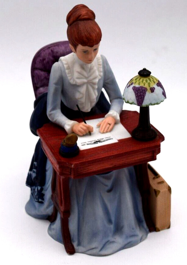 Vintage 1985 Avon President's Club ALBEE AWARD, Victorian Lady at Desk Figurine,