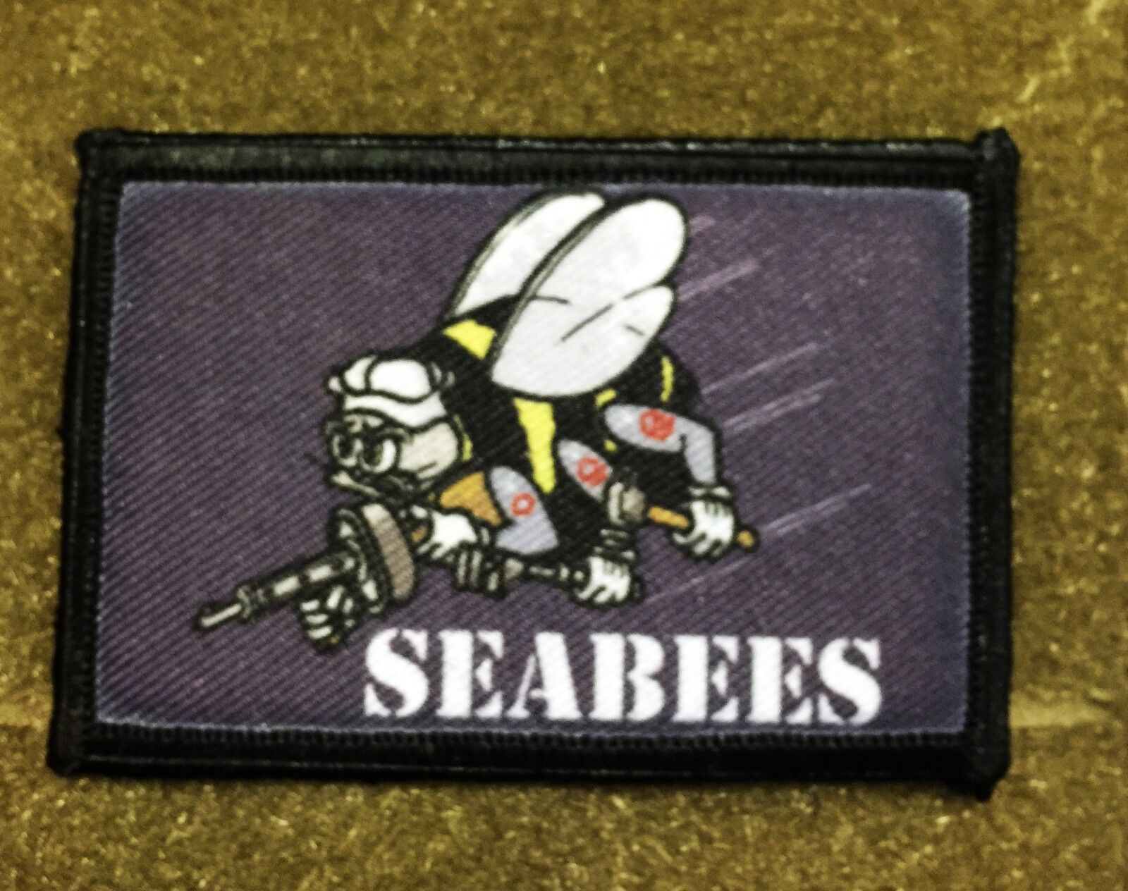 Navy Seabees Morale Patch Tactical Military USA Hook Badge Army Flag Navy WWII