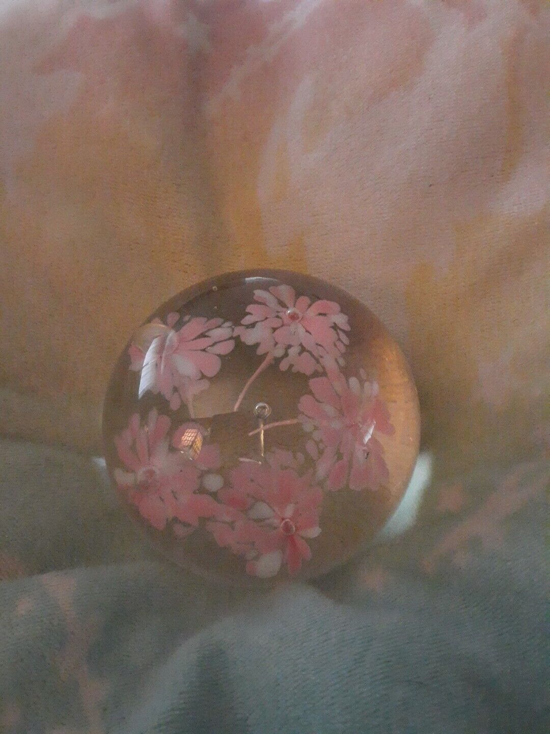 Pink Flowers Paper Weight