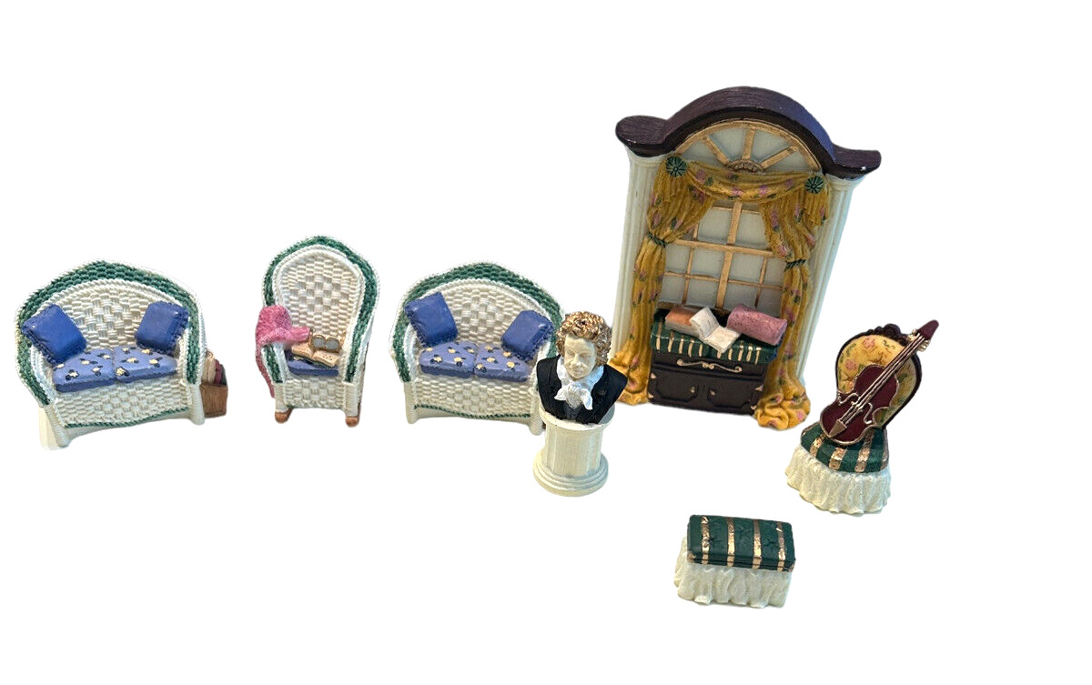 Avon Victorian Memories Miniature Conservatory Lawn Furniture 7 pieces 2001