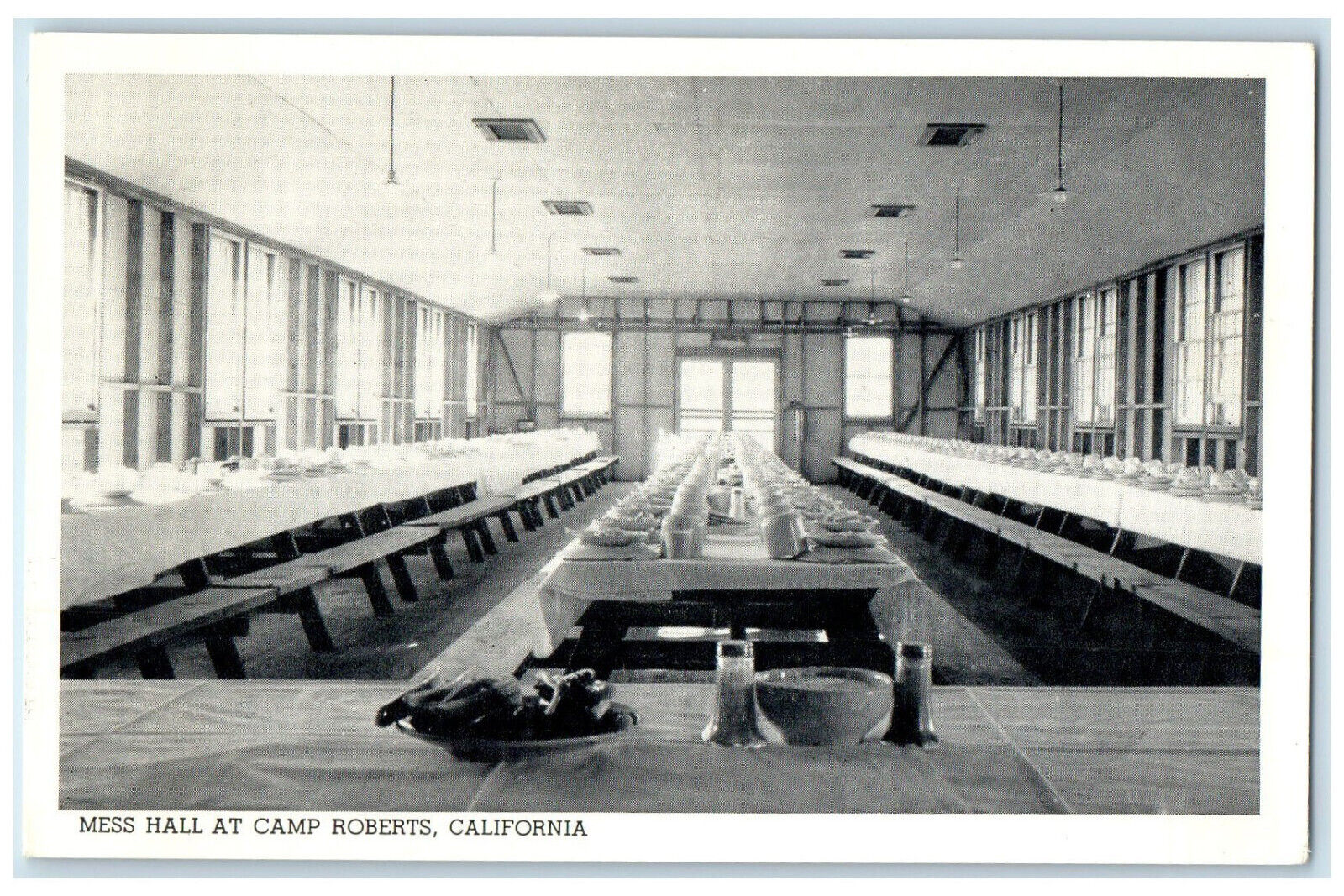 c1940\'s Mess Hall at Camp Roberts San Miguel California CA Unposted Postcard