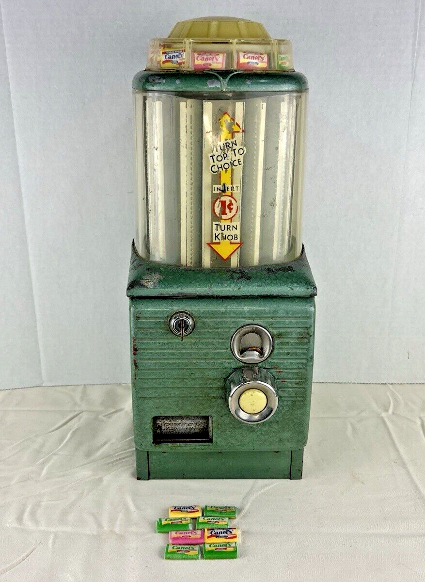 Vintage 1940's North Western 1 Cent Penny Turn Top Selector Gum Machine