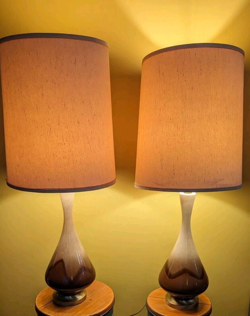 Royal Haeger Drip-Glaze Ceramic Table Lamps, A Pair