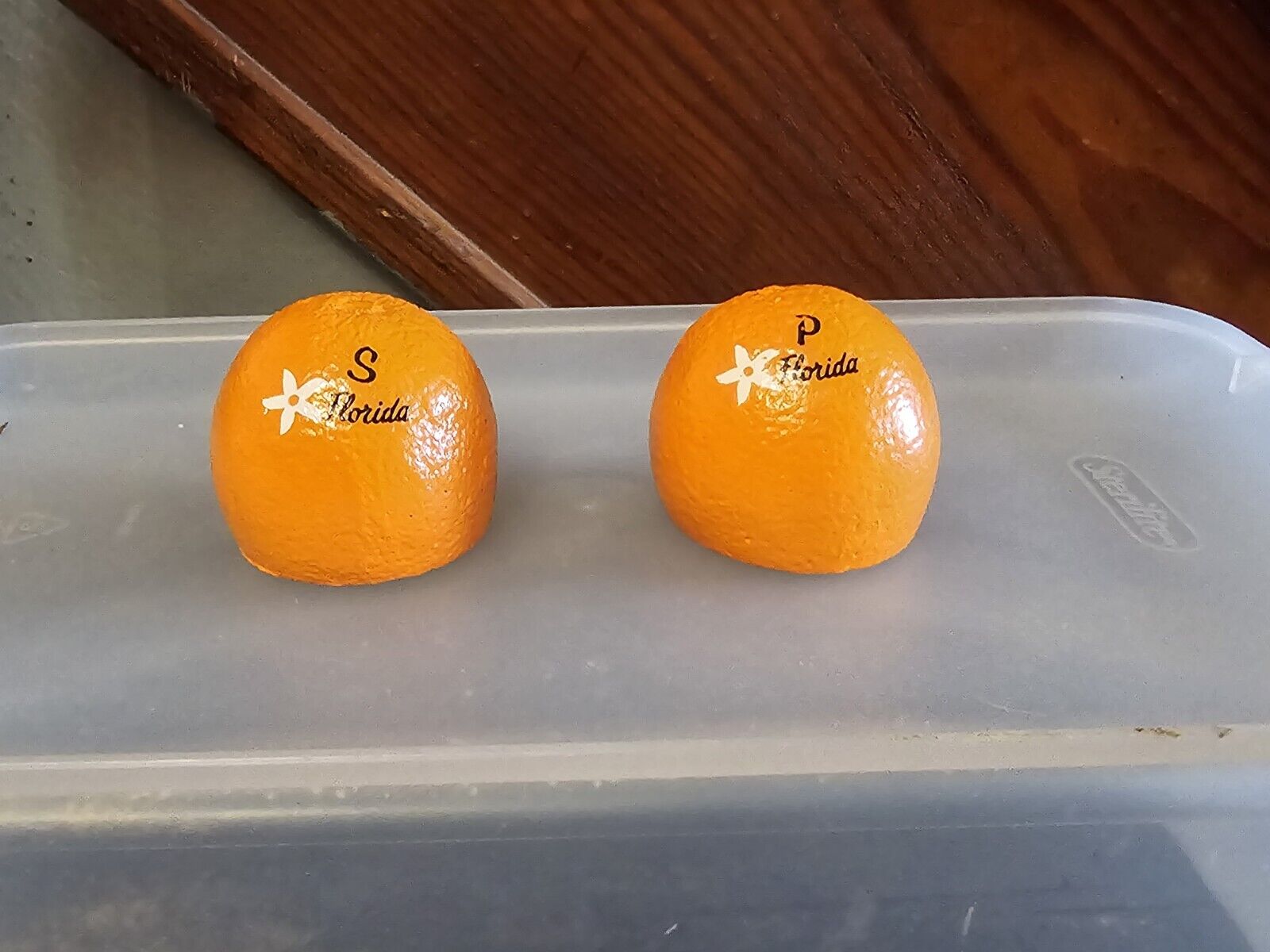 Vintage Orange Fruit Souvenir of Florida Salt Pepper Shakers