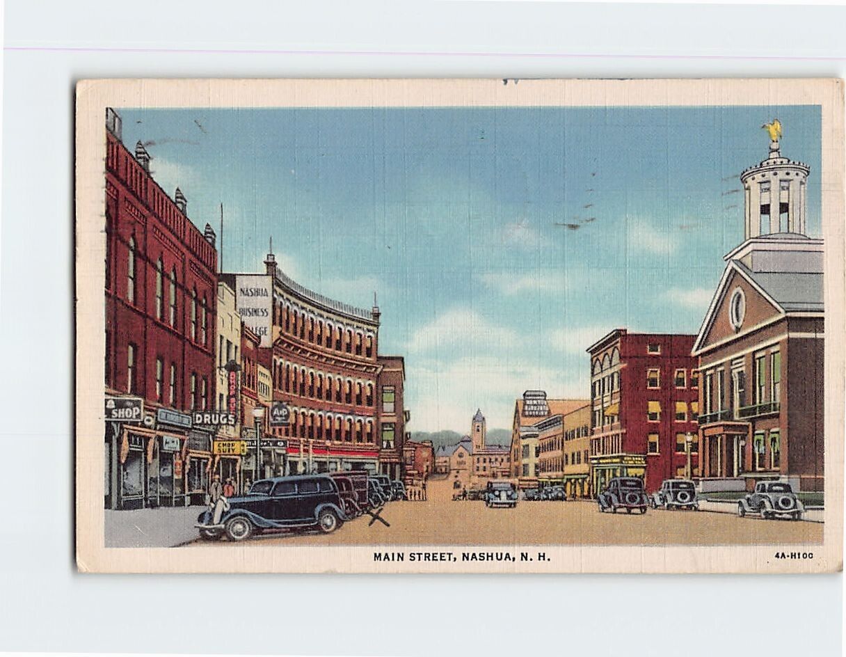 Postcard Main Street Nashua New Hampshire USA