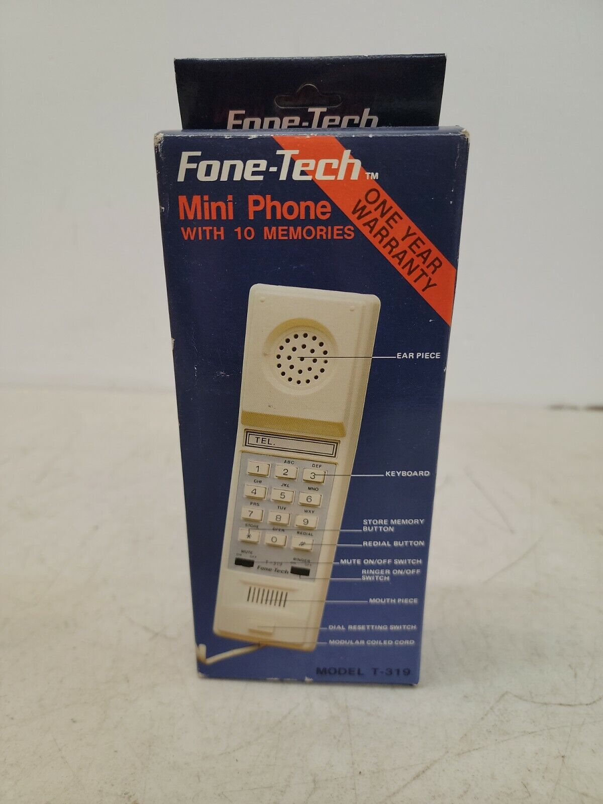 Vintage Fone-tech Mini Fone Dial Corded Telephone Phone t-319, 2e tub 8