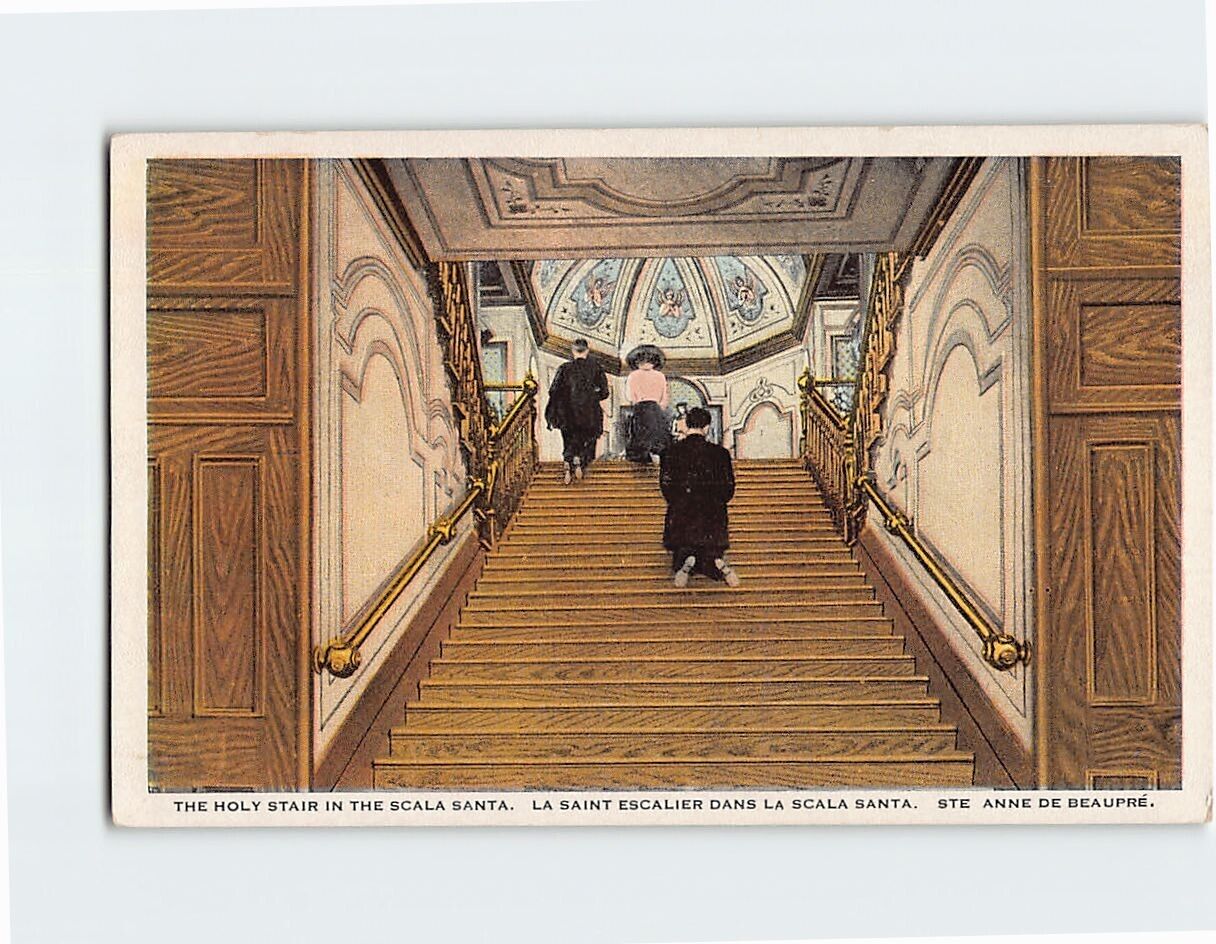 Postcard The Holy Stair in The Scala Santa Sainte Anne De Beaupré Canada
