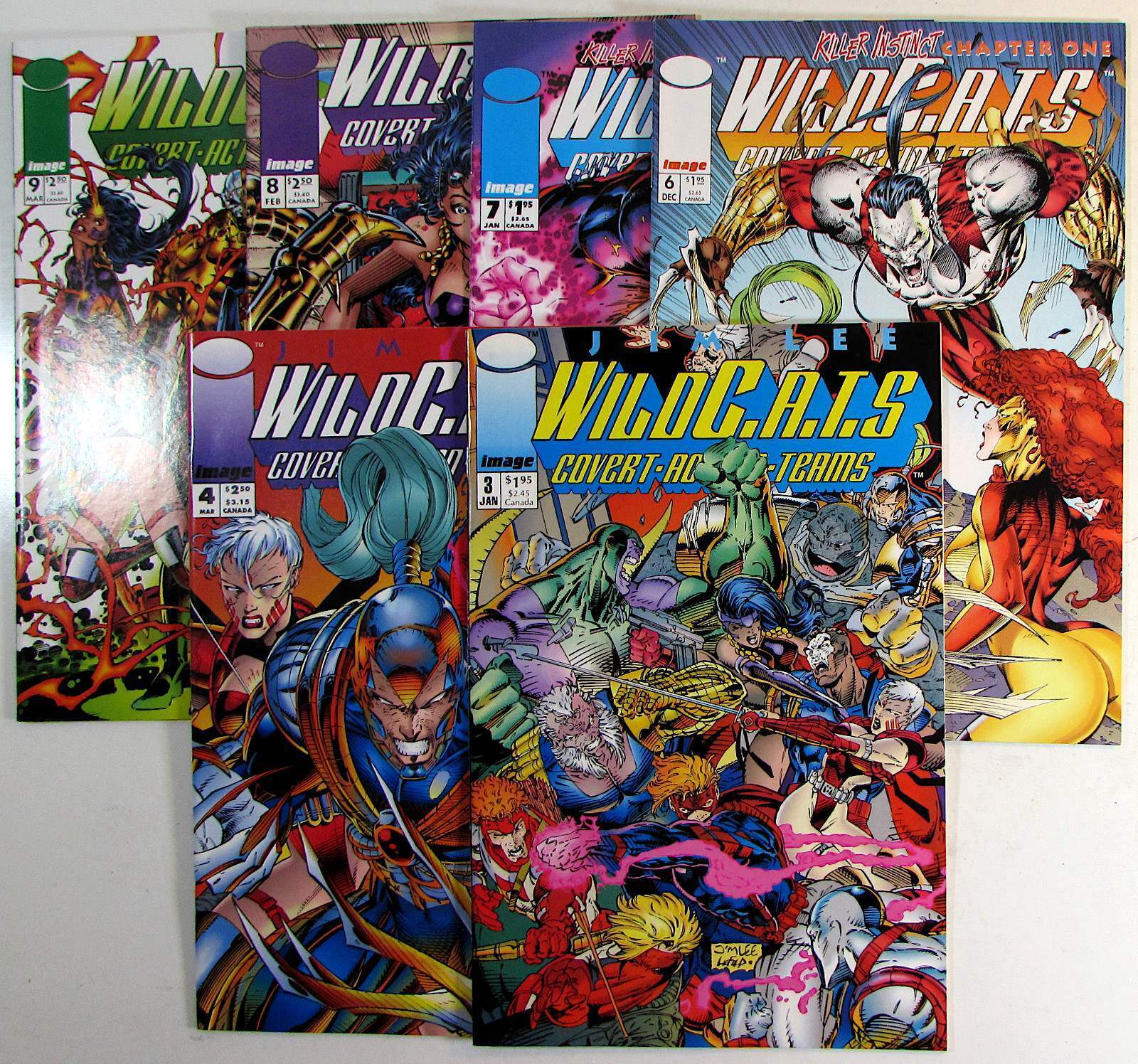 WildCats Covert Action Teams Lot of 6 #3,4,6,7,8,9 Image (1992) 1st Print Comics
