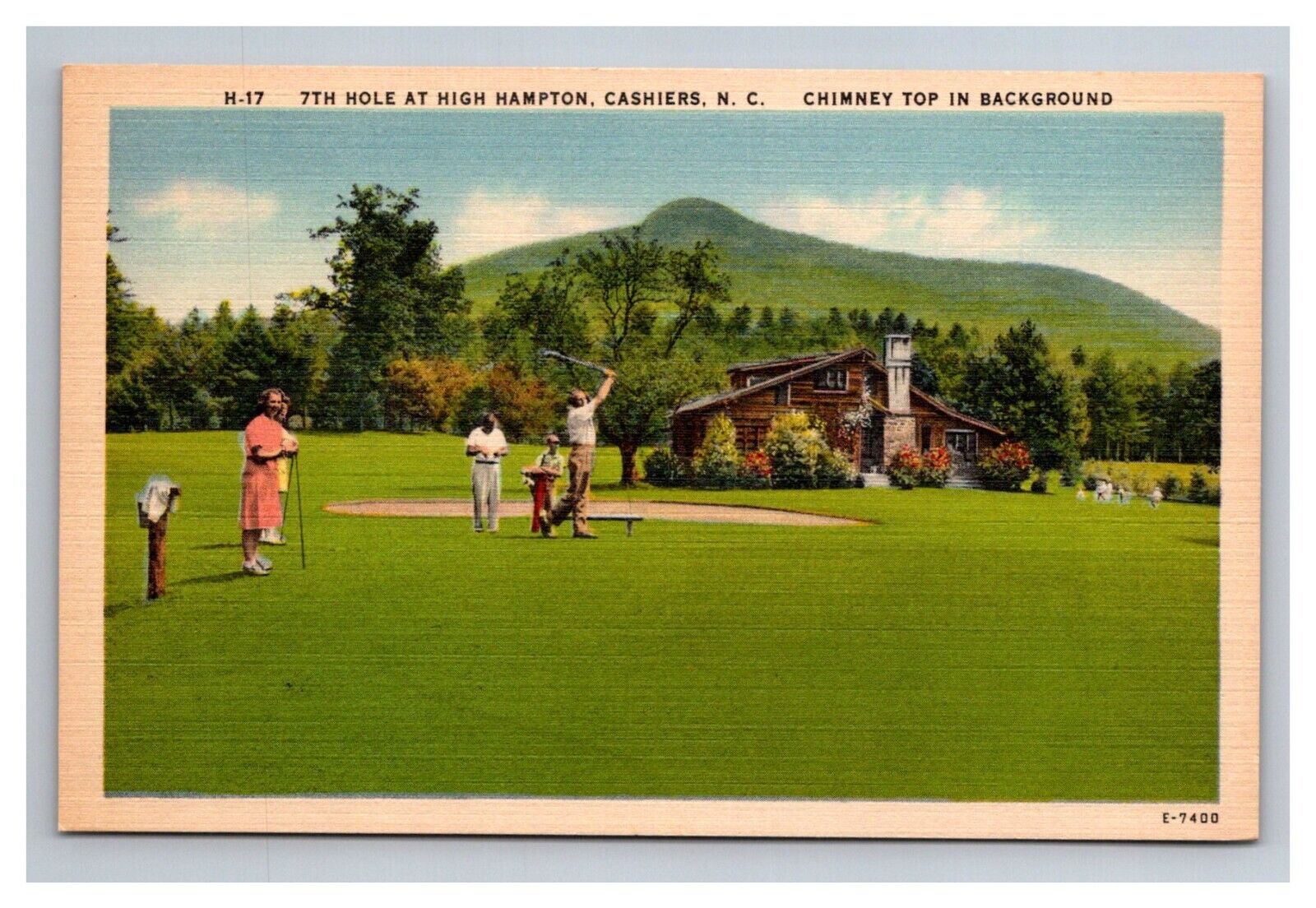 Postcard Cashiers North Carolina High Hampton Golfing