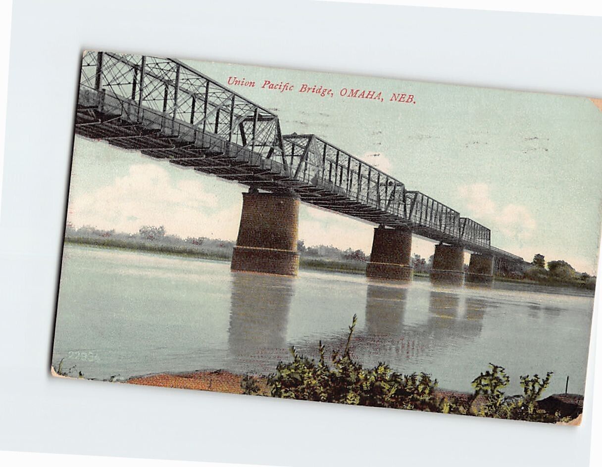 Postcard Union Pacific Bridge, Omaha, Nebraska