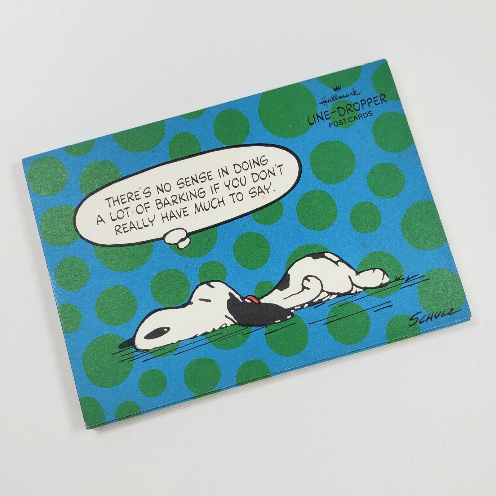 Vintage Snoopy Peanuts Post Card Booklet Hallmark Line -Dropper Unused