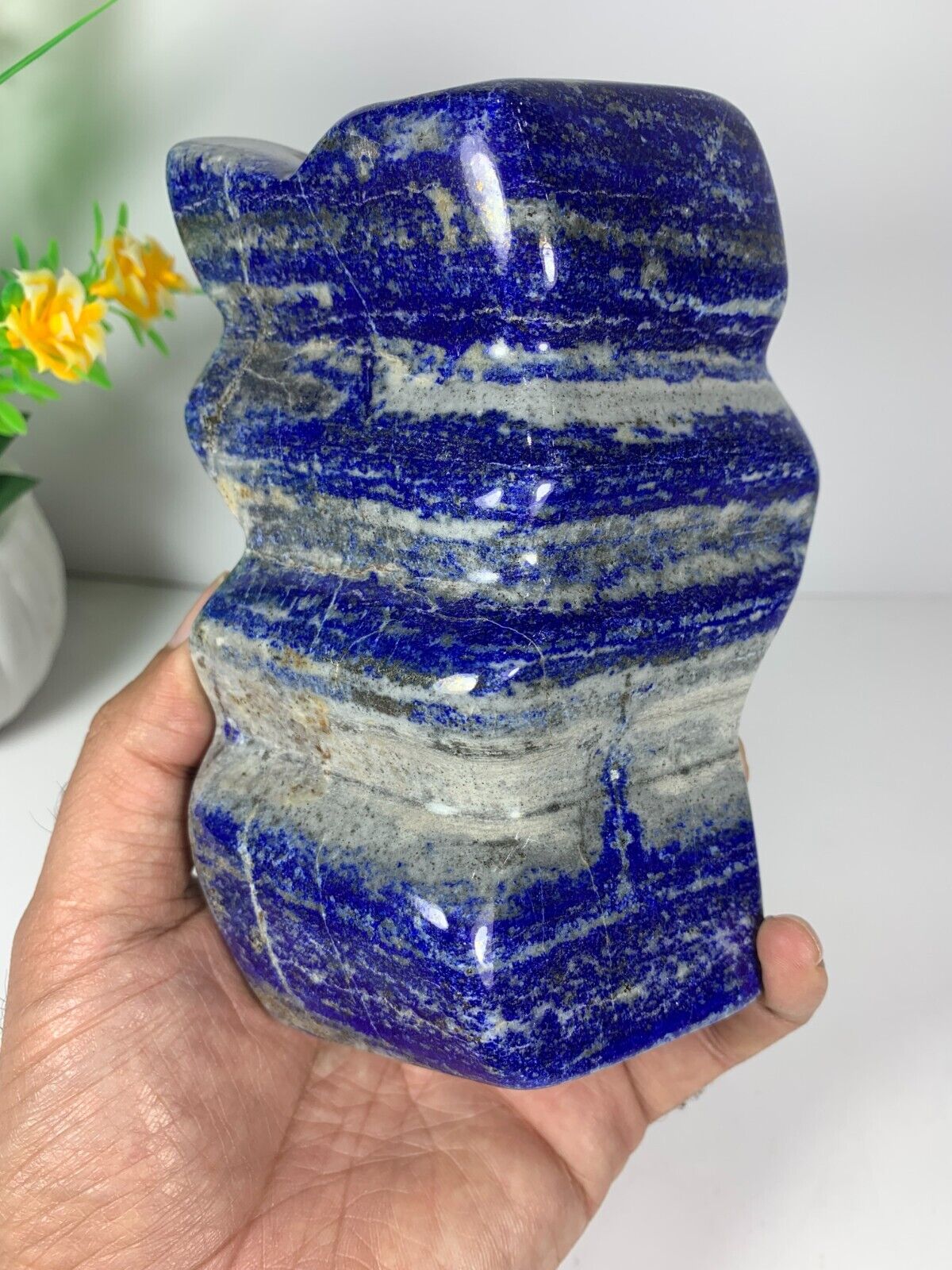1360 Gram Lapis Lazuli Freeform Rough Polished Stone Tumble Crystal with Pyrite