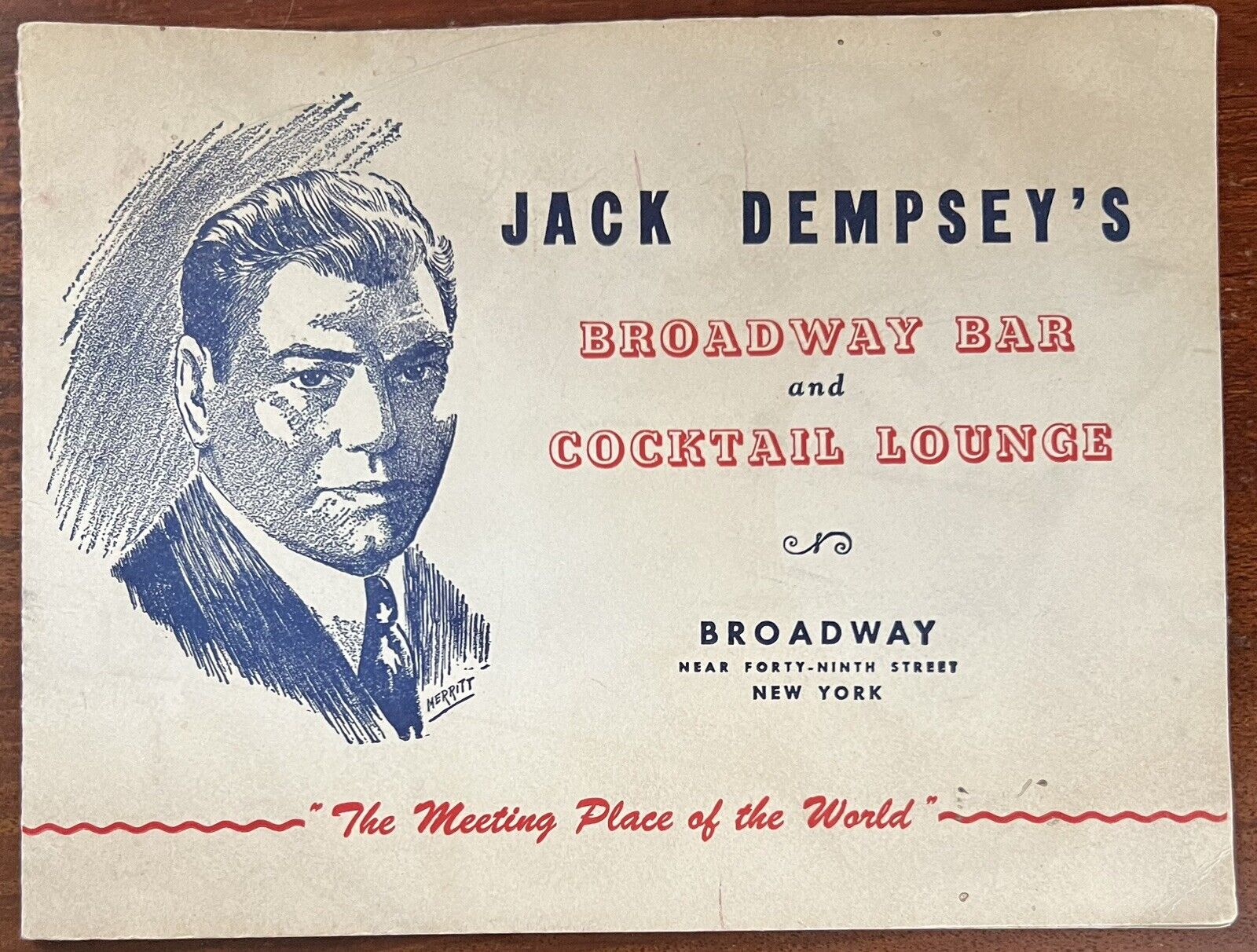 VTG 1949 Souvenir Photo Jack Dempsey’s Broadway Bar Cocktail Lounge Pretty Women