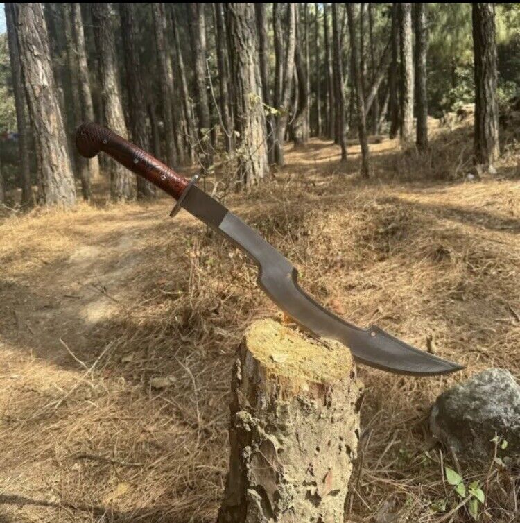 Custom Handmade Carbon Steel Blade Egyptian Khopesh Sword| Hunting Sword Camping