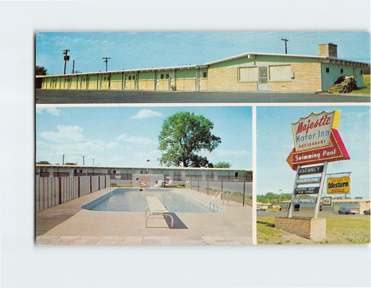 Postcard Majestic Motor Inn Iola Kansas USA