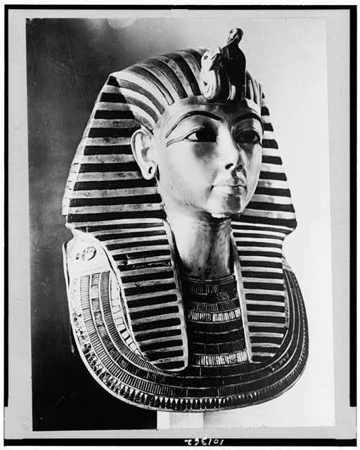 Death mask,Tut-Ankh-Amen,King,Egypt,Pharaoh,gold,precious stones,glass,c1926