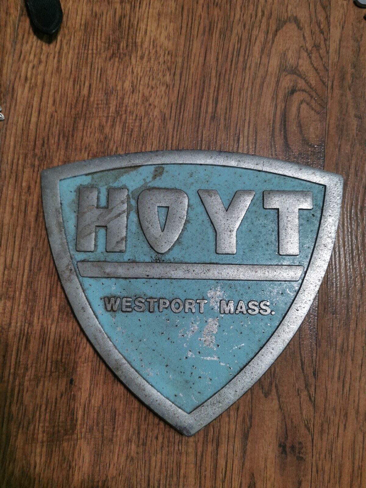 Vintage HOYT Company Logo Metal Wall Plaque Sign Westport Massachusetts