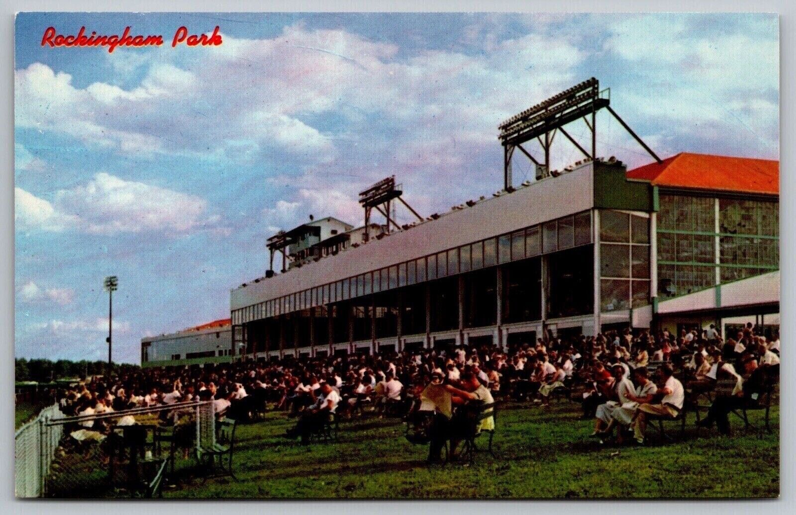 Rockingham Park Grandstand Club House Salem New Hampshire Horses UNP Postcard