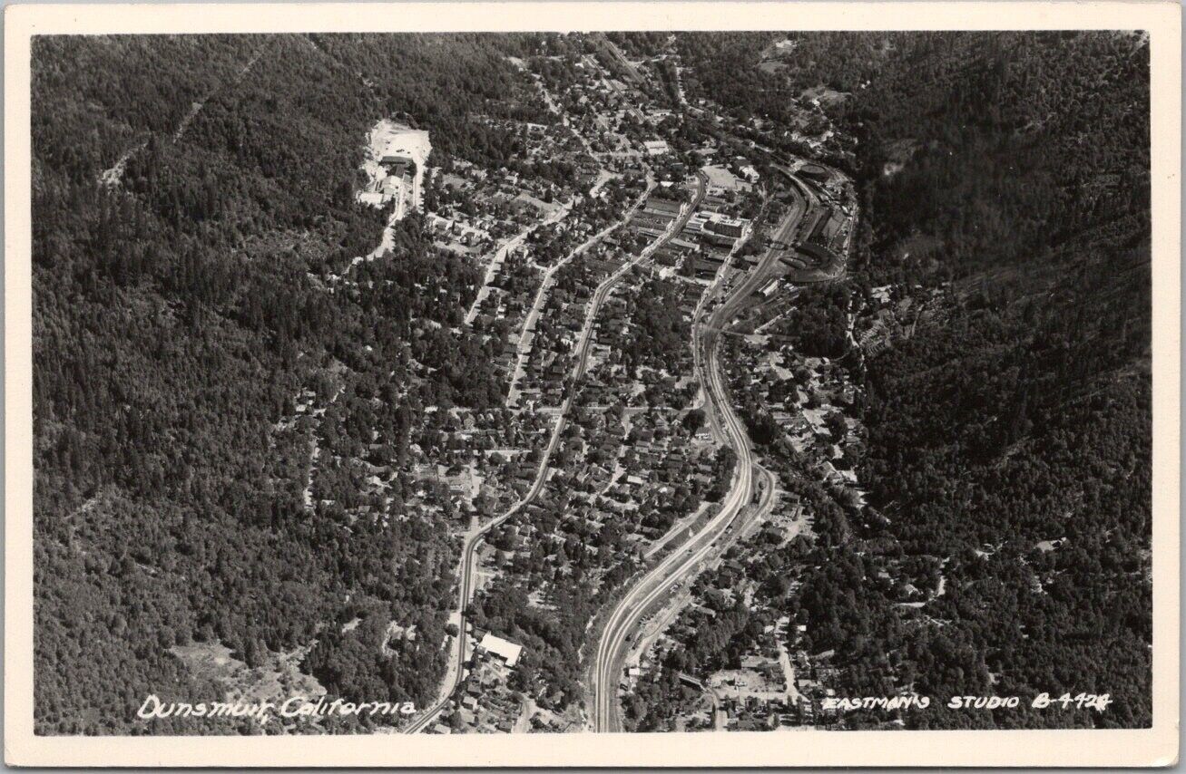 DUNSMUIR, California RPPC Photo Postcard Aerial View / Eastman's Studio #B-4424