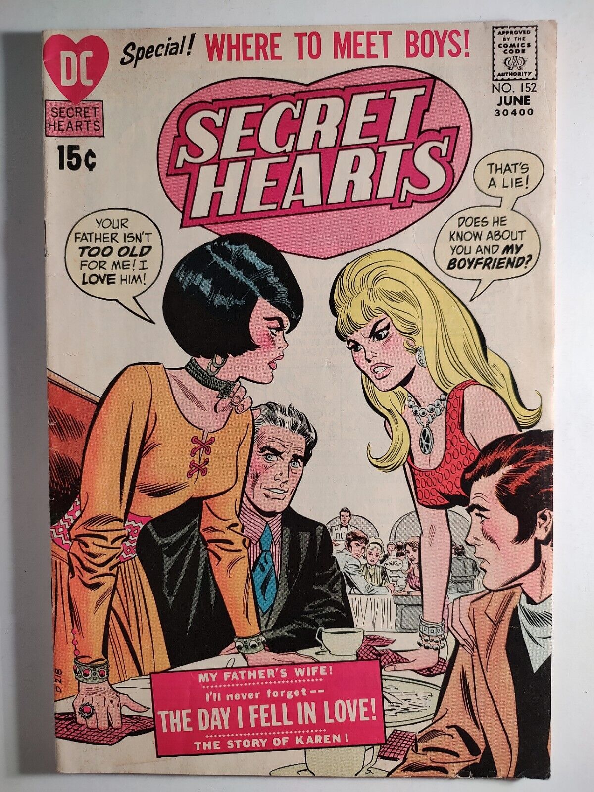 Secret Hearts #152, St. VG/FN 5.0, DC 1971, Next to Last Issue