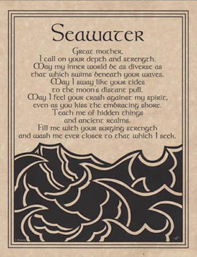 Seawater Prayer Parchment-Like Page for Book of Shadows, Altar