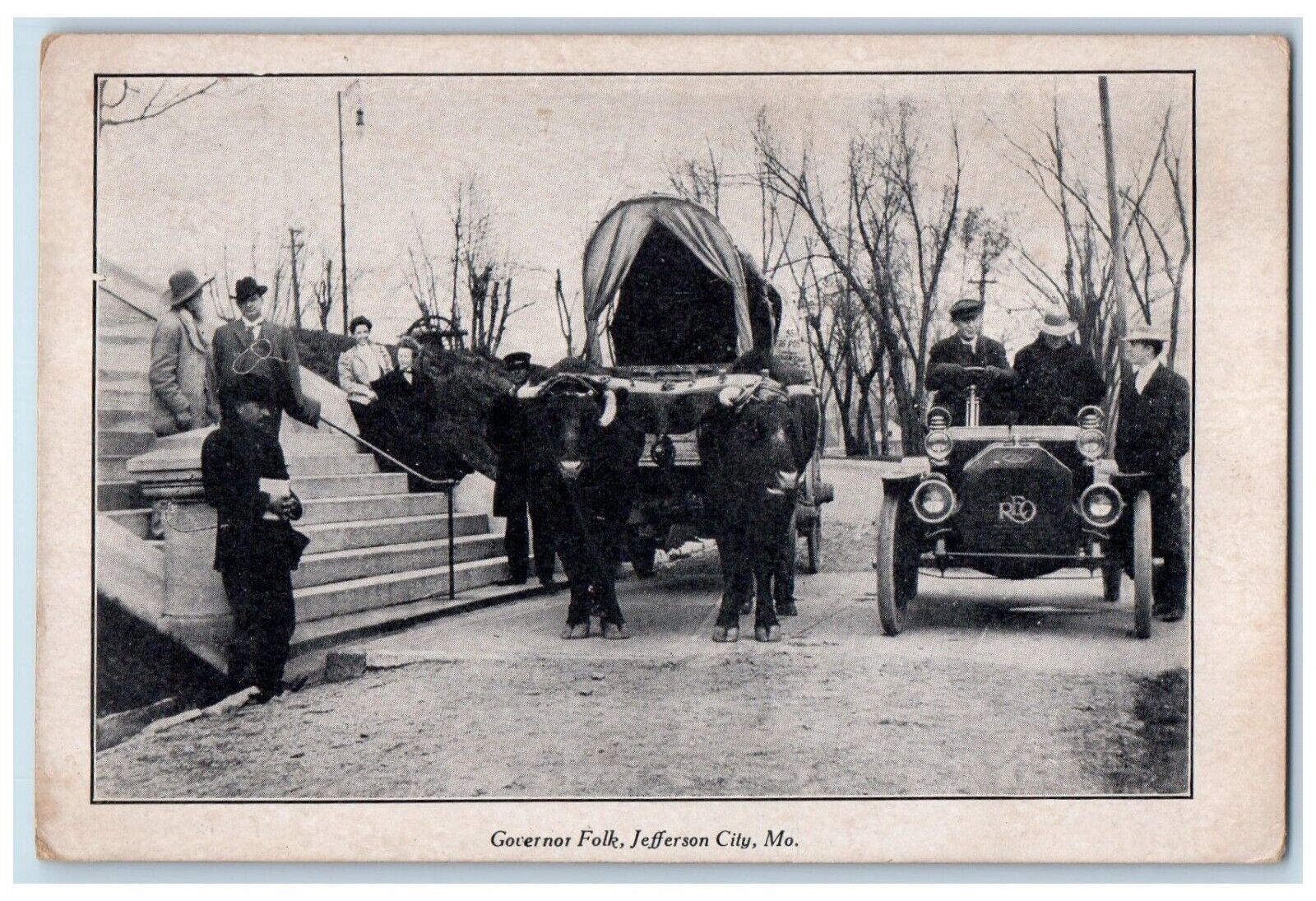 Jefferson City Missouri MO Postcard Governor Folk Reo Car c1910's Antique