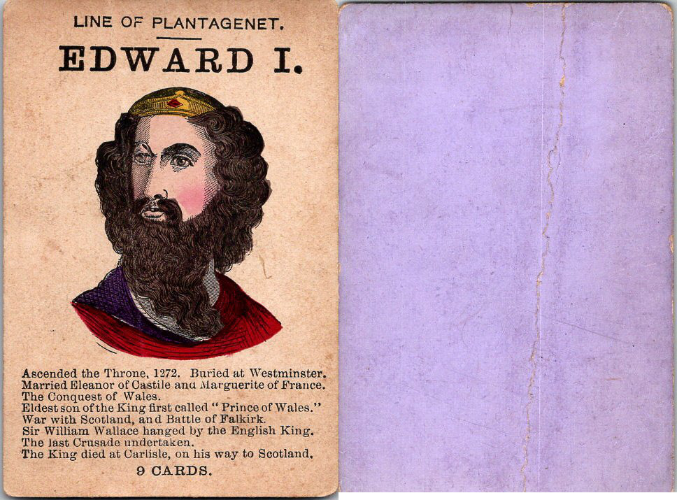 CDV English collection card, King Edward I, Line of Plantagenet, circa 1865 Vint