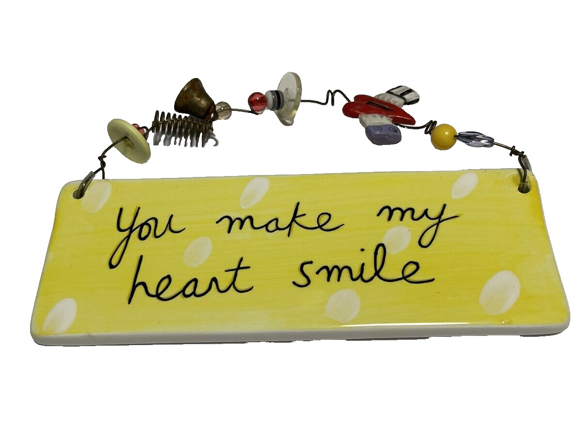 Sandra Magsamen for Silvestri - You Make My Heart Smile Yellow Porcelain Plaque