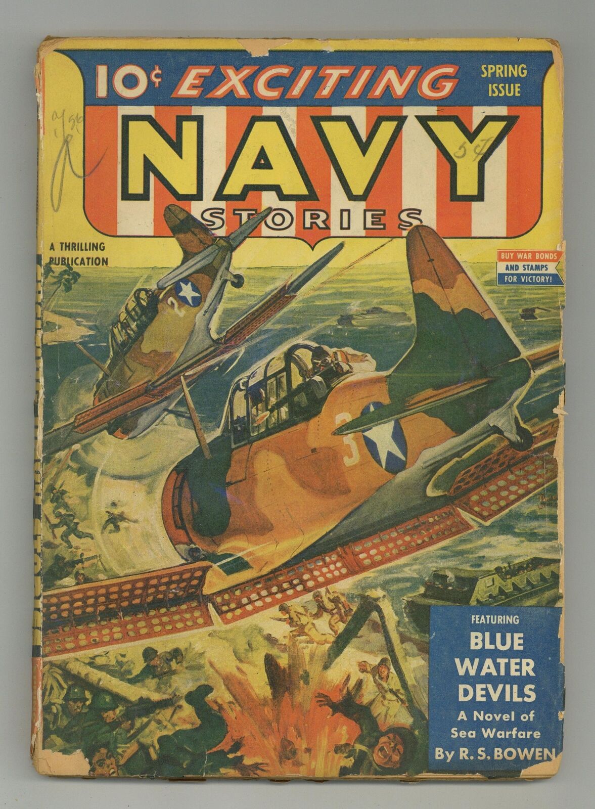 Exciting Navy Stories Pulp Mar 1943 Vol. 1 #3 GD 2.0