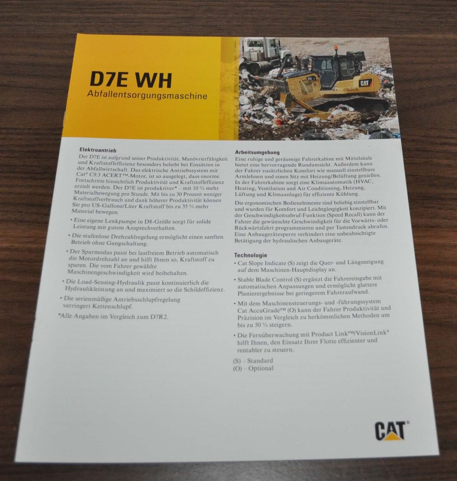 Caterpillar D7E Waste Disposal Dozer Tractor Specification Brochure Prospekt DE