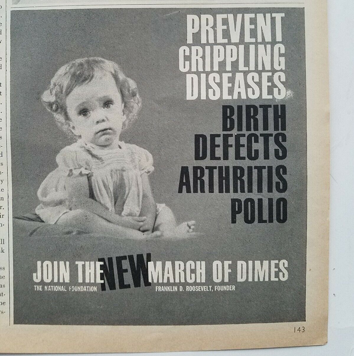 1960 March of Dimes prevent crippling birth defects arthritis polio vintage ad