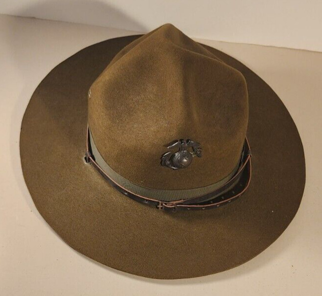 1920's 30's USMC MARINE CORPS CAMPAIGN DRILL SERGEANT HAT with  EARLY EGA