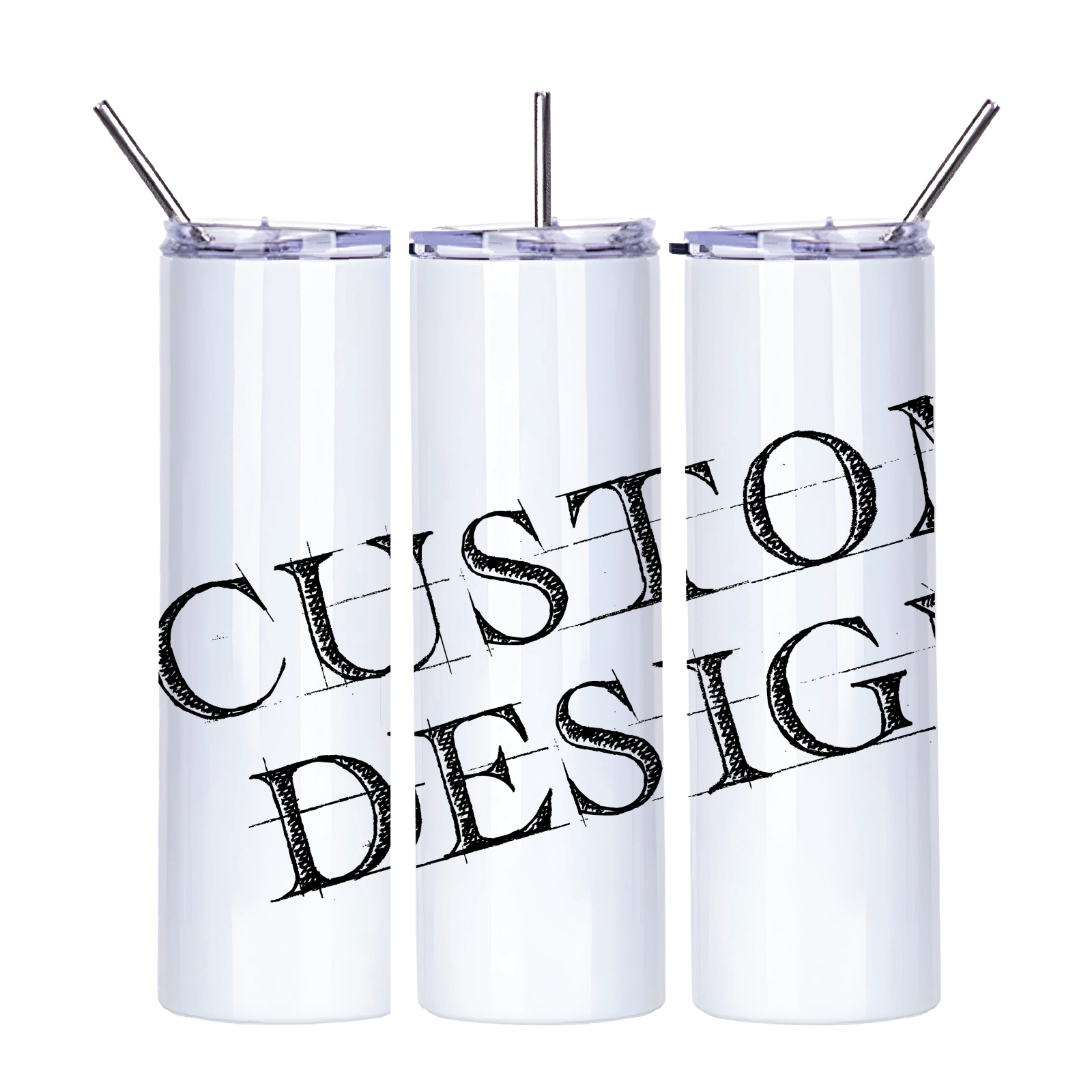 Build your own custom design sublimated on Insulated 20oz Skinny Tumbler Mug Cup